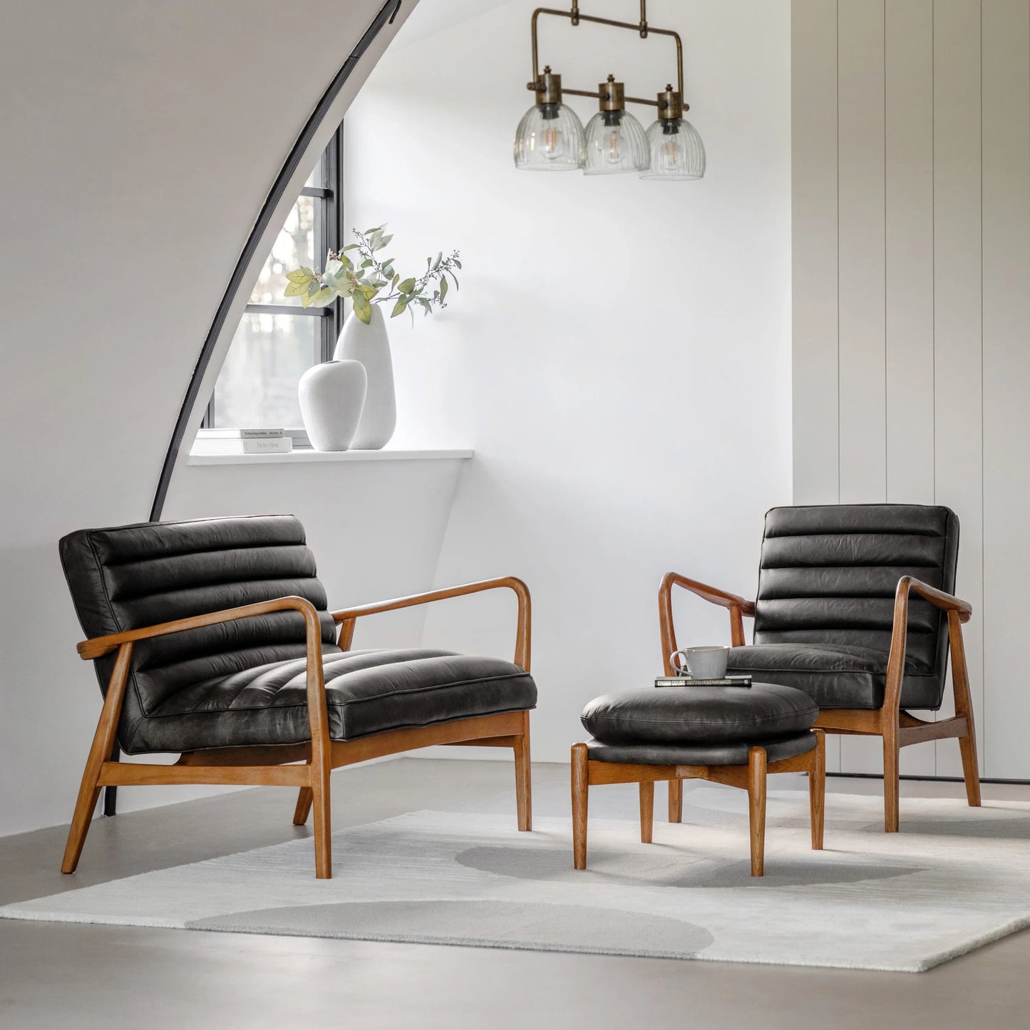 Gallery Direct Datsun Armchair in Antique Ebony Leather
