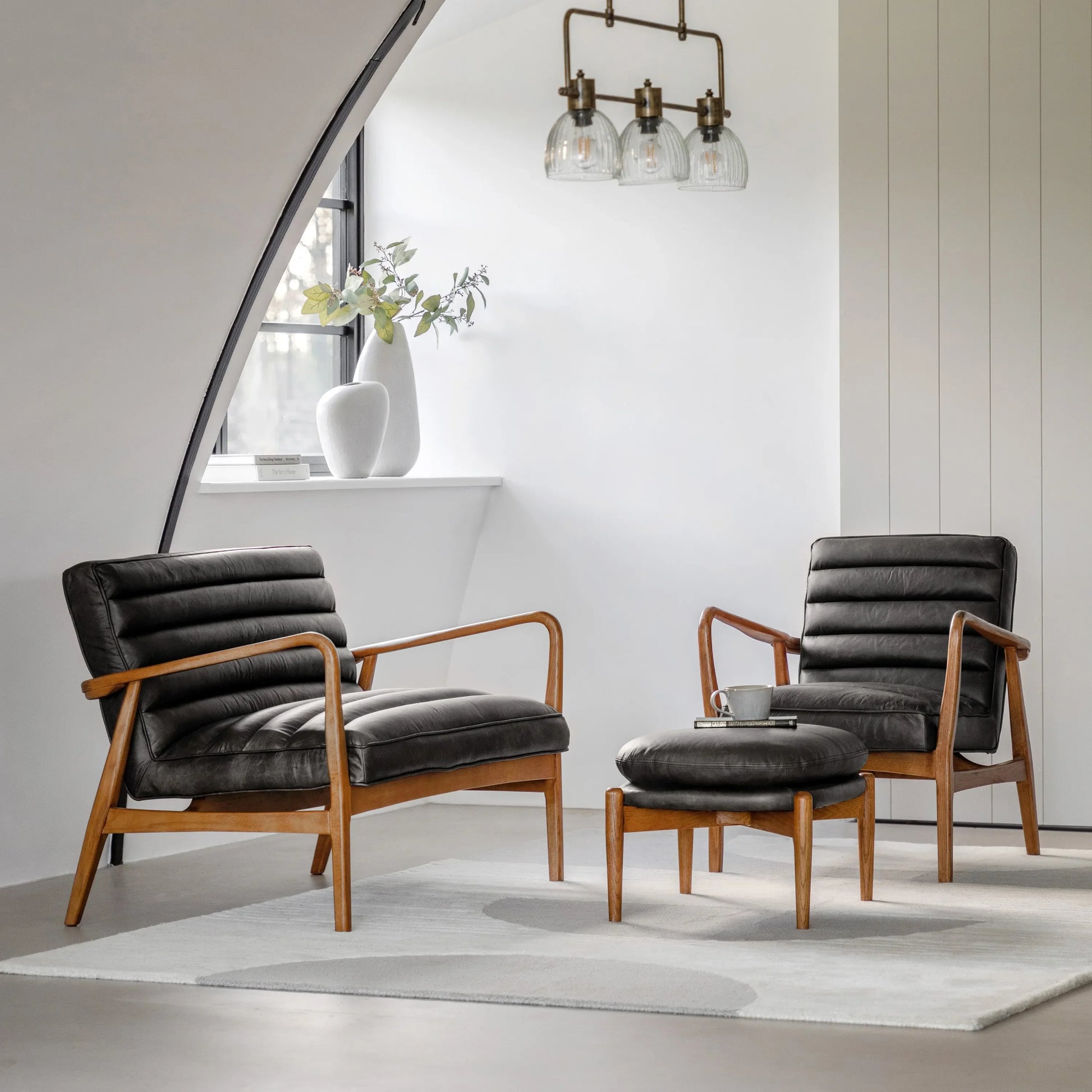 Gallery Direct Datsun Armchair in Antique Ebony Leather
