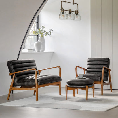 Gallery Direct Datsun Armchair in Antique Ebony Leather