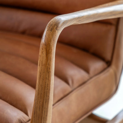 Gallery Direct Datsun Armchair in Vintage Brown Leather