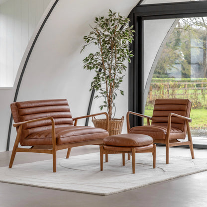 Gallery Direct Datsun Armchair in Vintage Brown Leather
