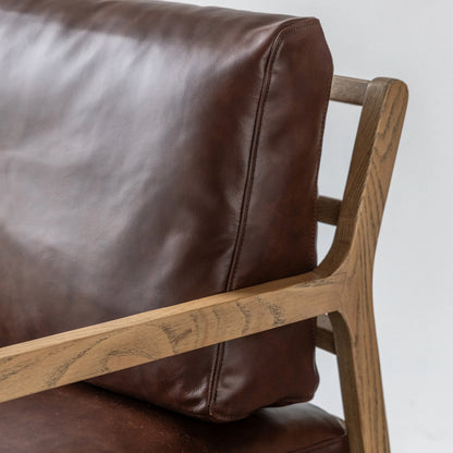 Gallery Direct Cortona Armchair in Antique Brown Leather