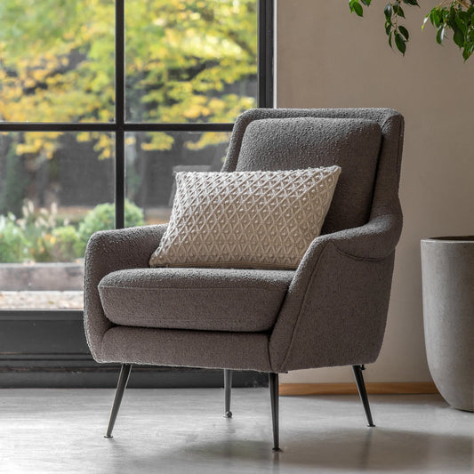 Gallery Direct Brompton Armchair in Dark Grey Linen Fabric