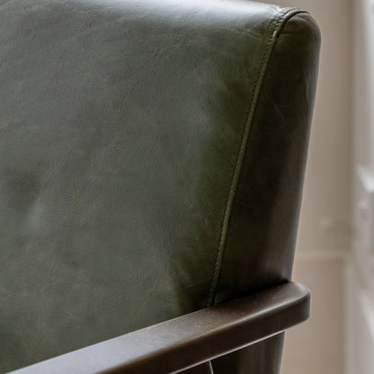 Gallery Direct Neyland Armchair in Heritage Green Leather