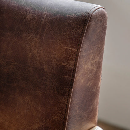 Gallery Direct Neyland Armchair in Vintage Brown Leather