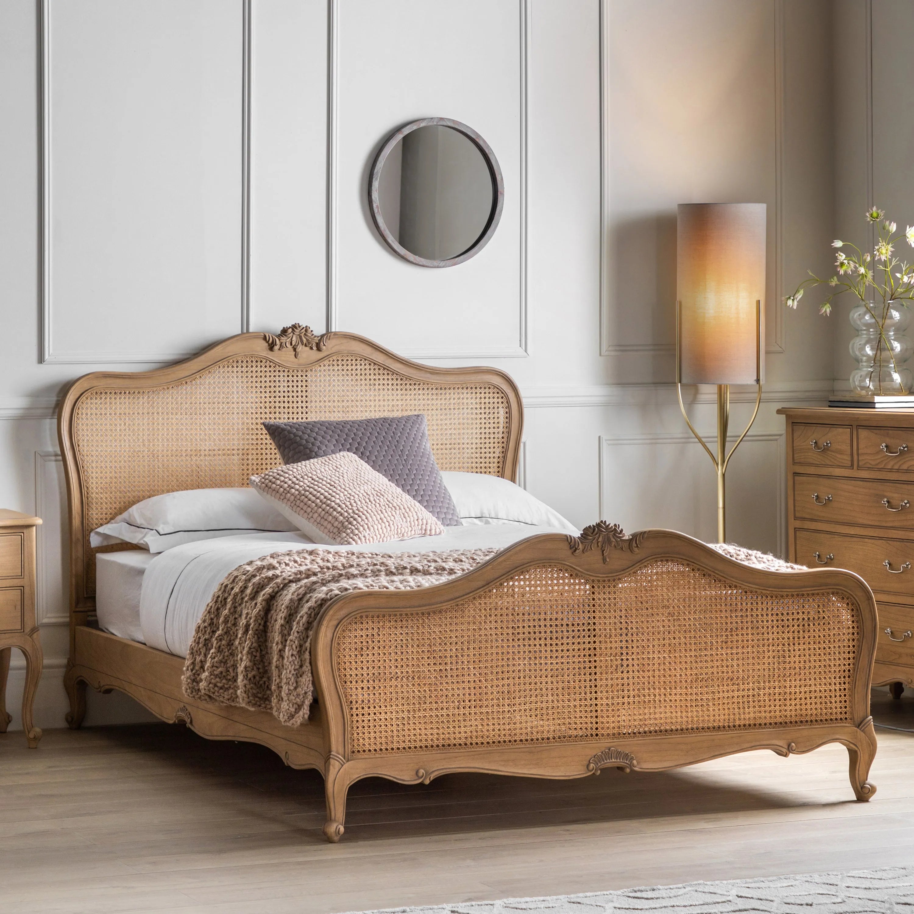Gallery Direct Chic Weathered Super King Cane Bed