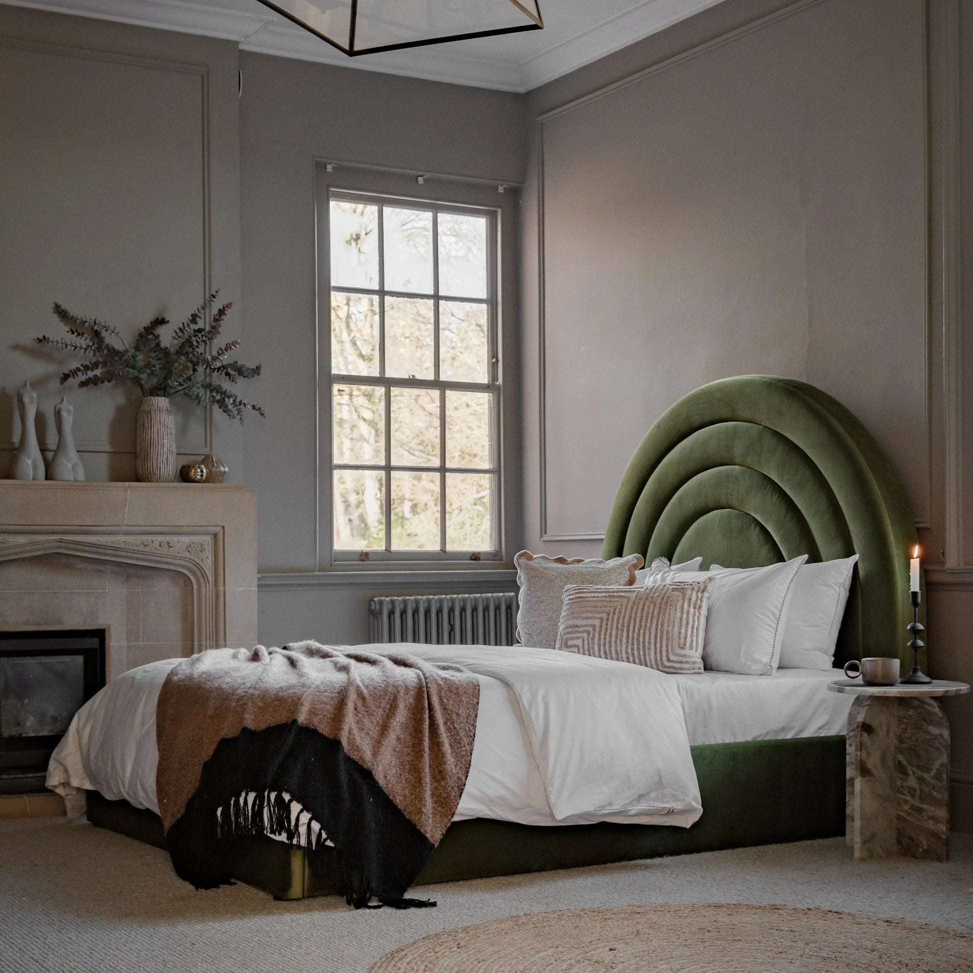 Gallery Direct Arch Kingsize Bed in Olive