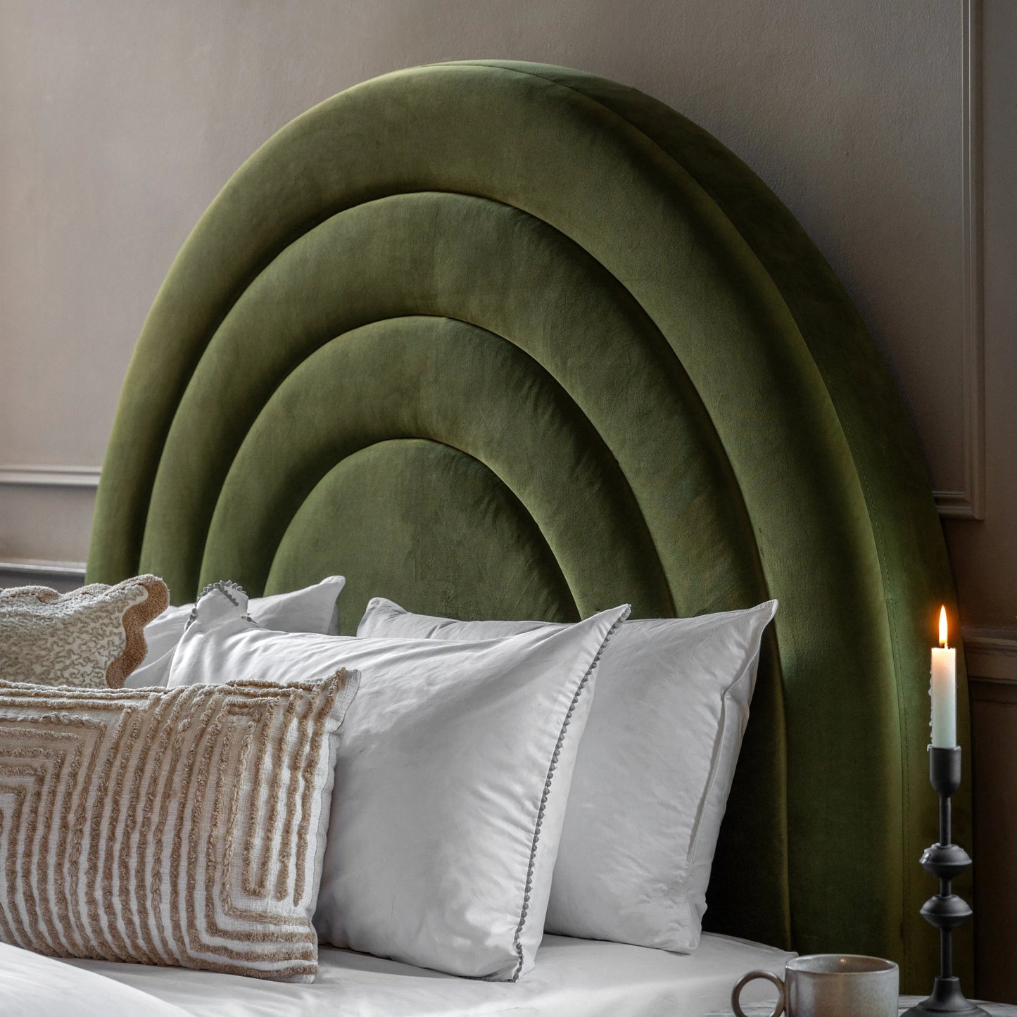 Gallery Direct Arch Kingsize Bed in Olive