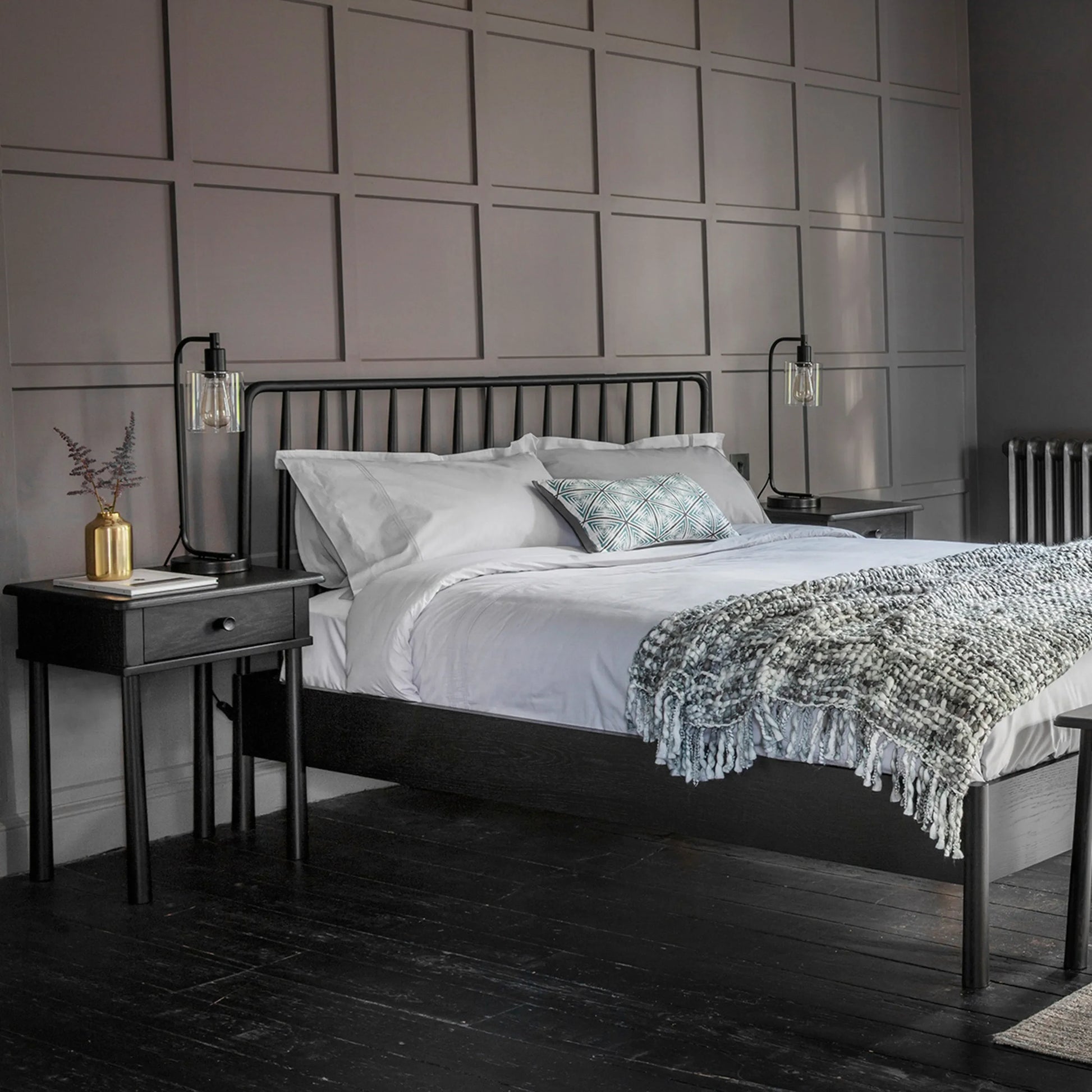 Gallery Direct Wycombe 1 Drawer Bedside Black