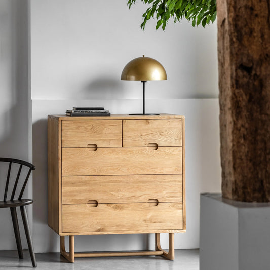 Gallery Direct Craft 5 Drawer Chest in Natural