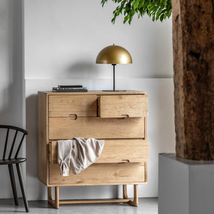 Gallery Direct Craft 5 Drawer Chest in Natural