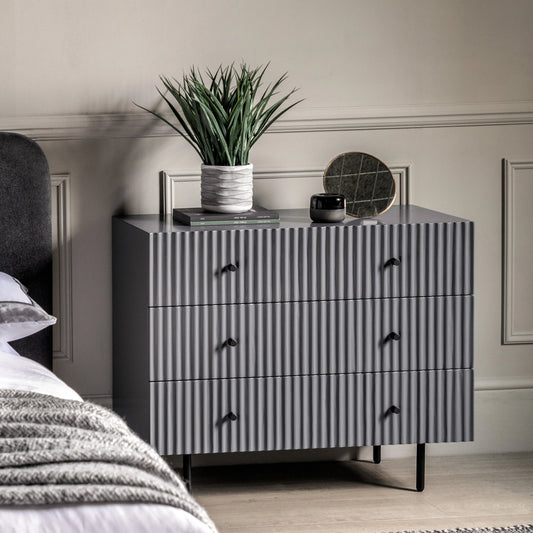 Gallery Direct Buckhurst 3 Drawer Chest in Grey