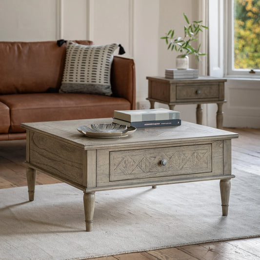Gallery Direct Mustique Square 2 Drawer Coffee Table