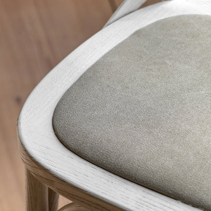 Gallery Direct Cafe Pair of Dining Chairs in White Linen