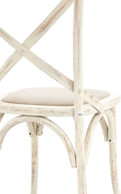 Gallery Direct Cafe Pair of Dining Chairs in White Linen
