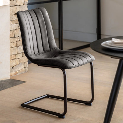Gallery Direct Pair of Edington Dining Chairs in Grey
