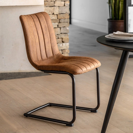 Gallery Direct Pair of Edington Dining Chairs in Brown