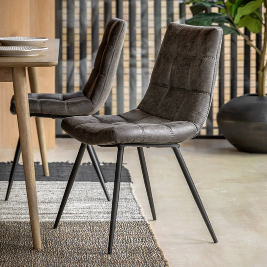 Gallery Direct Pair of Darwin Chairs in Grey