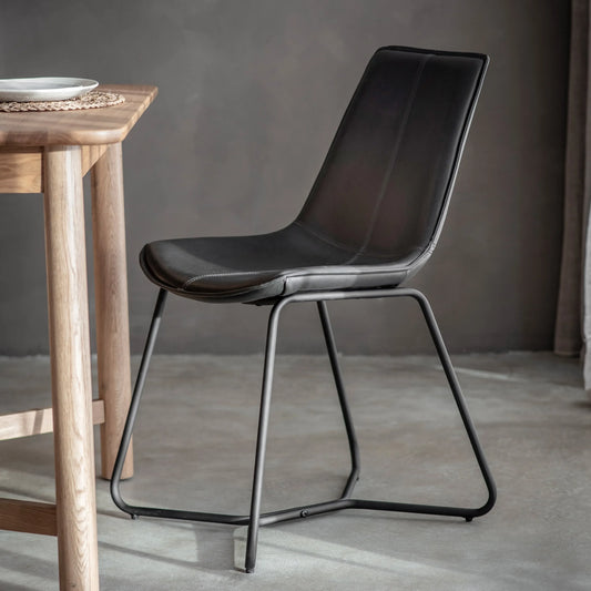 Gallery Direct Pair of Hawking Dining Chairs in Charcoal