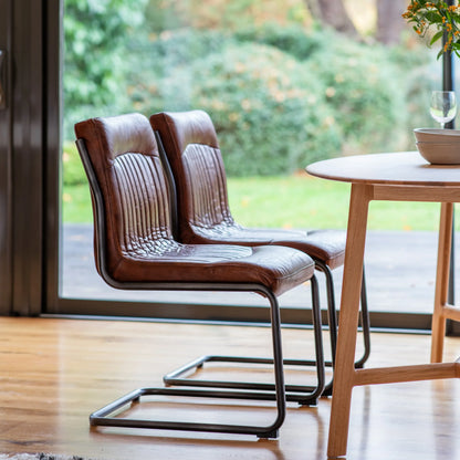 Gallery Direct Capri Leather Chair in Brown Leather