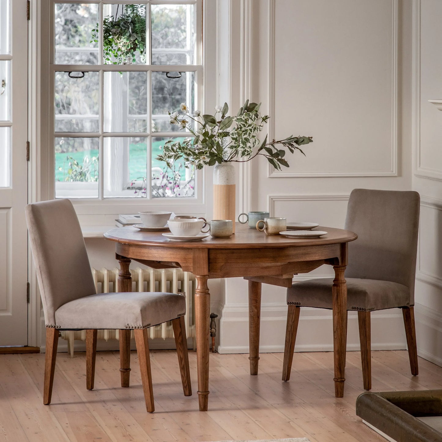 Gallery Direct Pair of Highgrove Dining Chairs in Dove Velvet