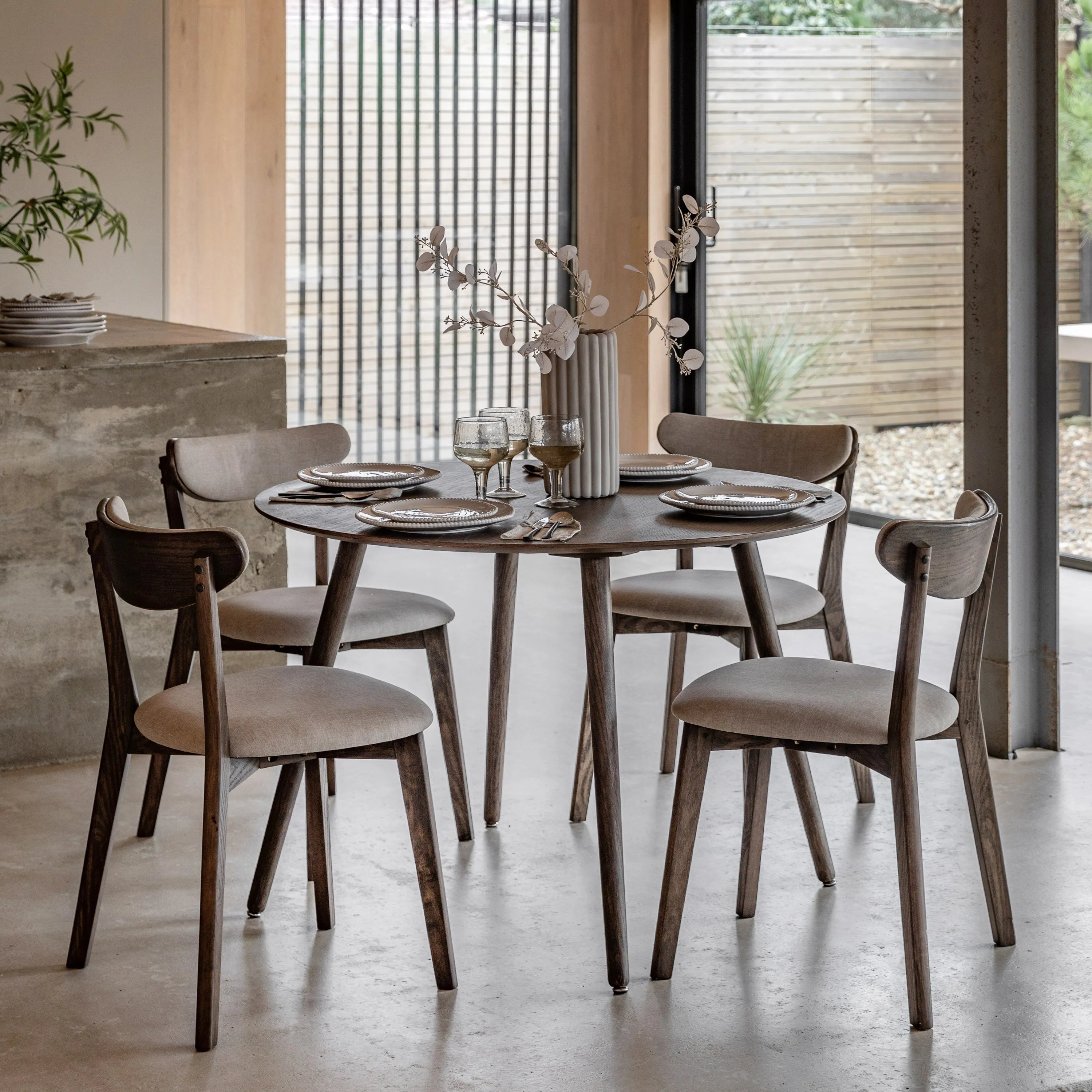 Gallery Direct Hatfield Round Dining Table Smoked