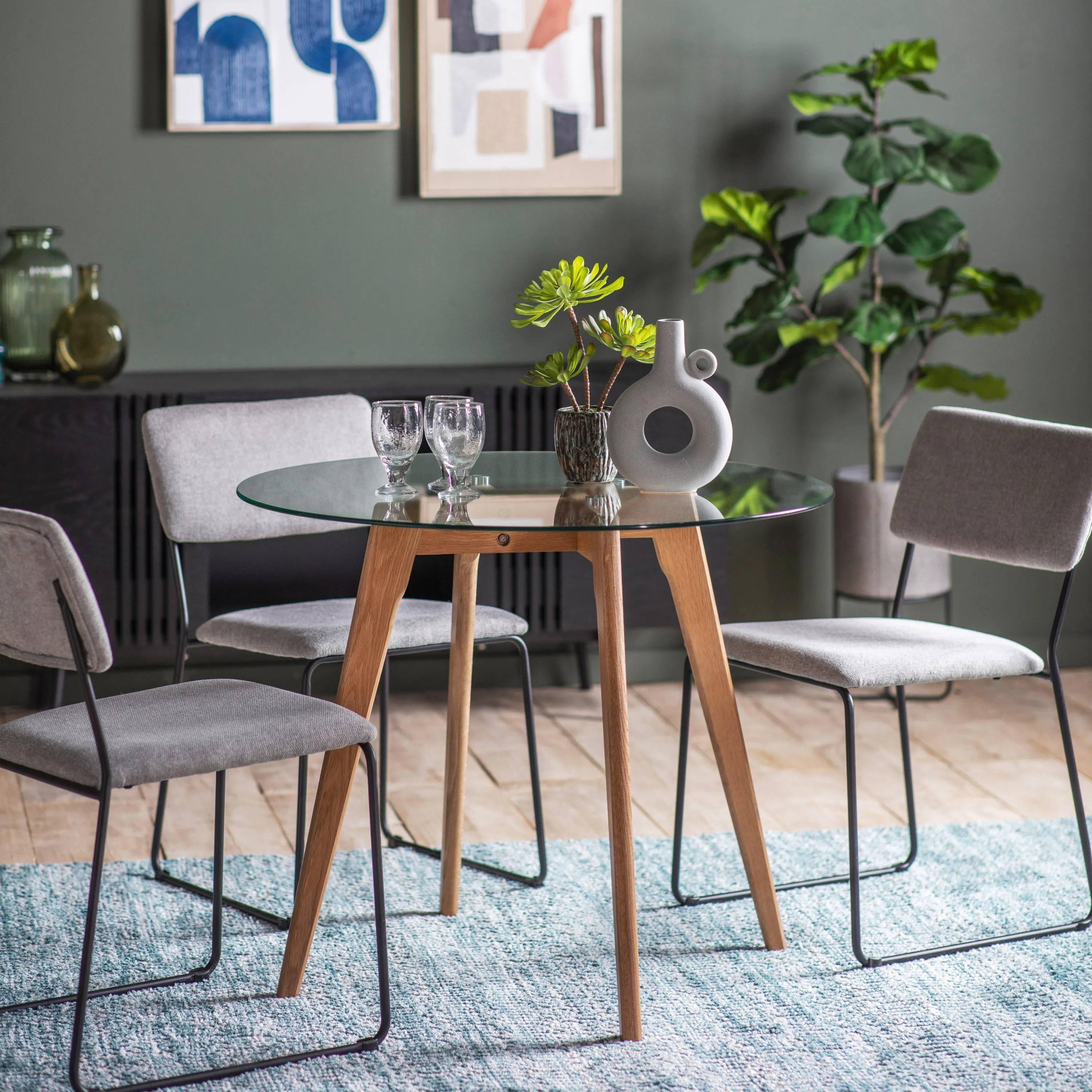 Gallery Direct Blair Round Dining Table in Oak