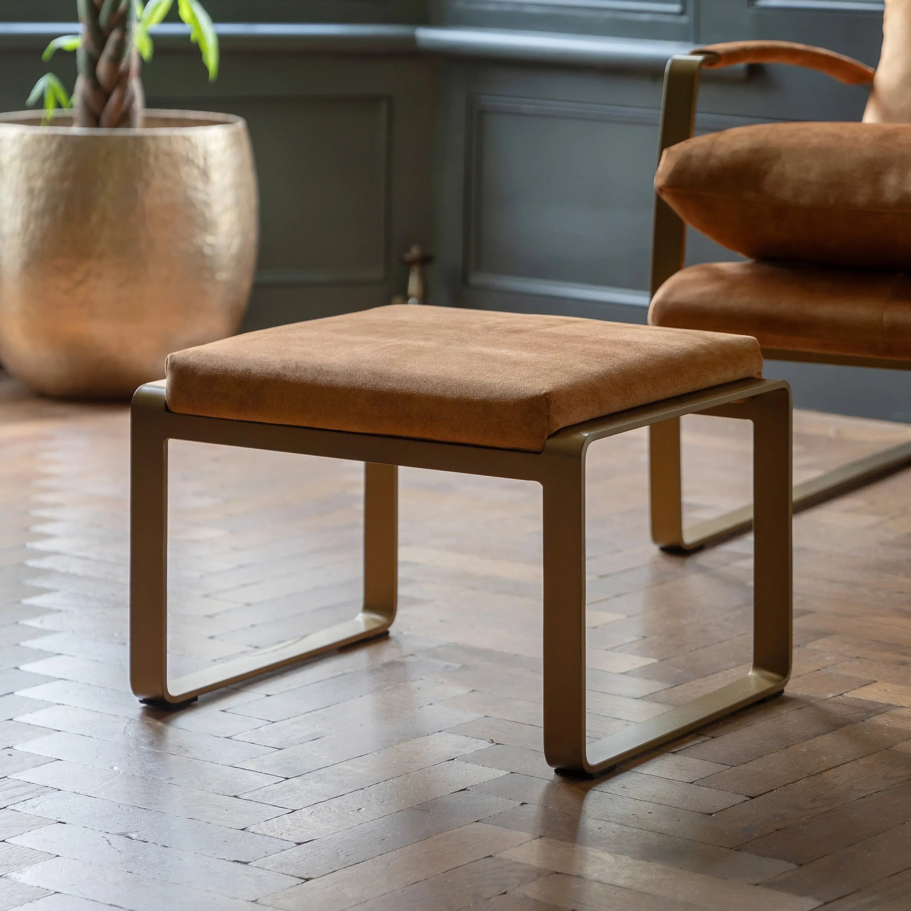 Gallery Direct Fabien Footstool in Ochre