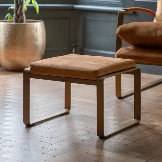 Gallery Direct Fabien Footstool in Ochre