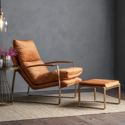 Gallery Direct Fabien Footstool in Ochre