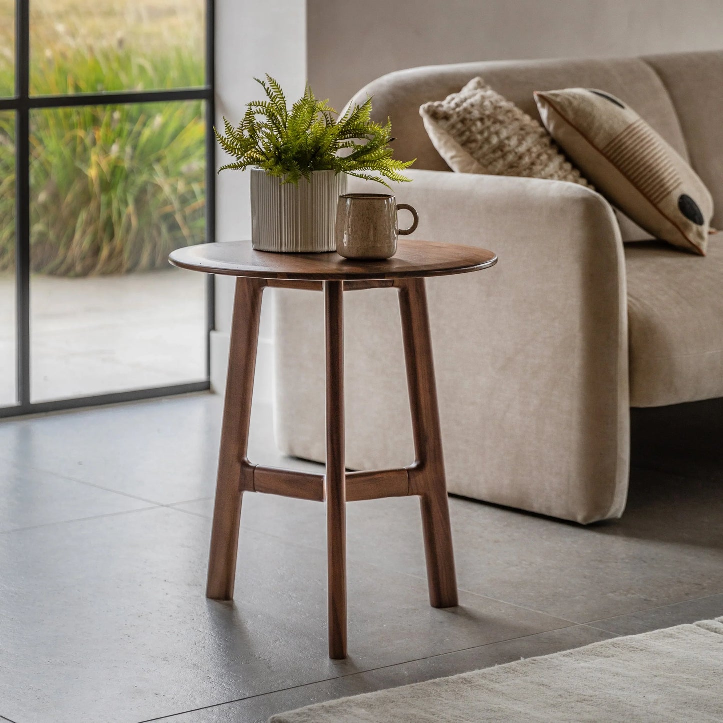 Gallery Direct Madrid Round Side Table in Walnut