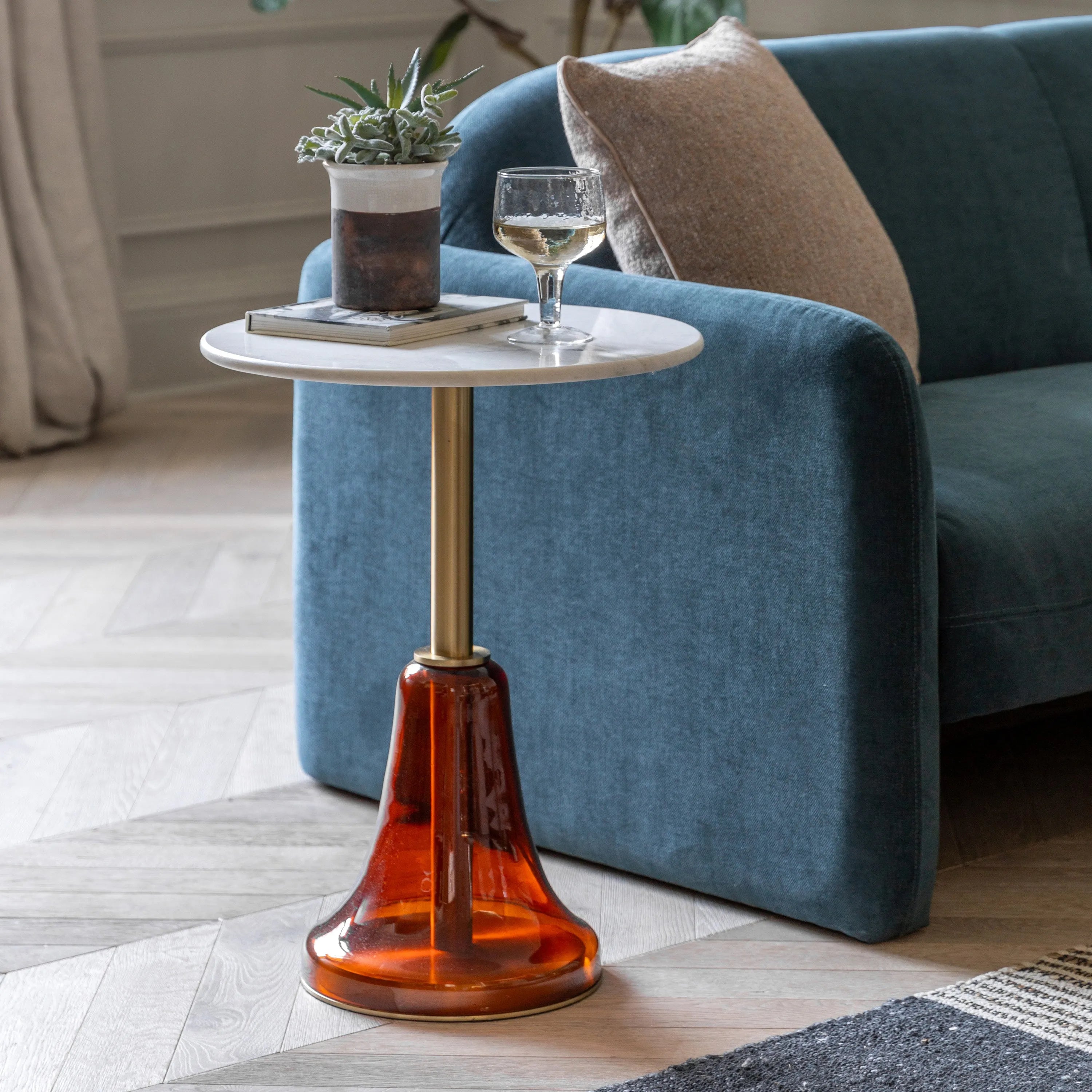 Gallery Direct Bilbao Side Table in Orange
