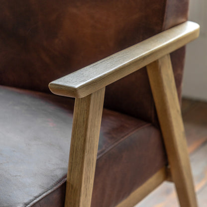 Gallery Direct Neyland 2 Seater Sofa in Vintage Brown Leather