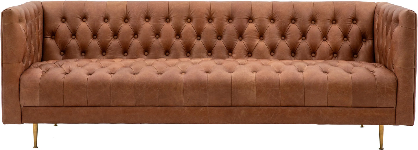 Gallery Direct Dalton 3 Seat Sofa in Antique Brown Leather