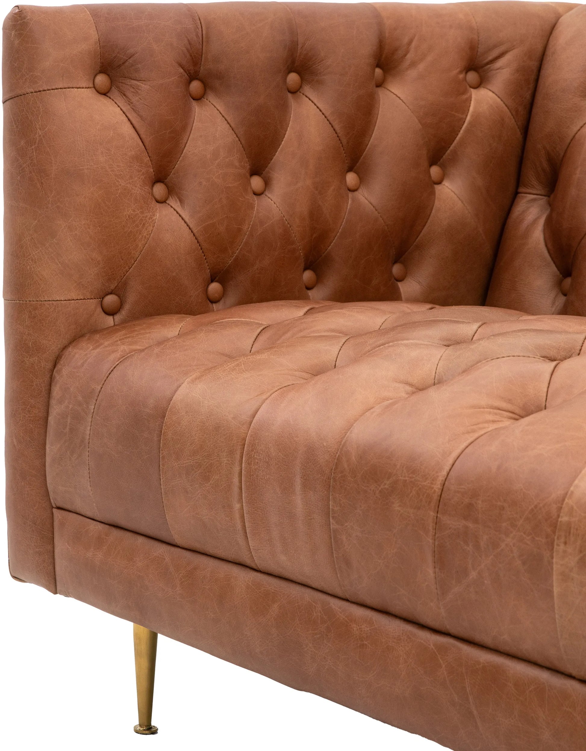 Gallery Direct Dalton 3 Seat Sofa in Antique Brown Leather