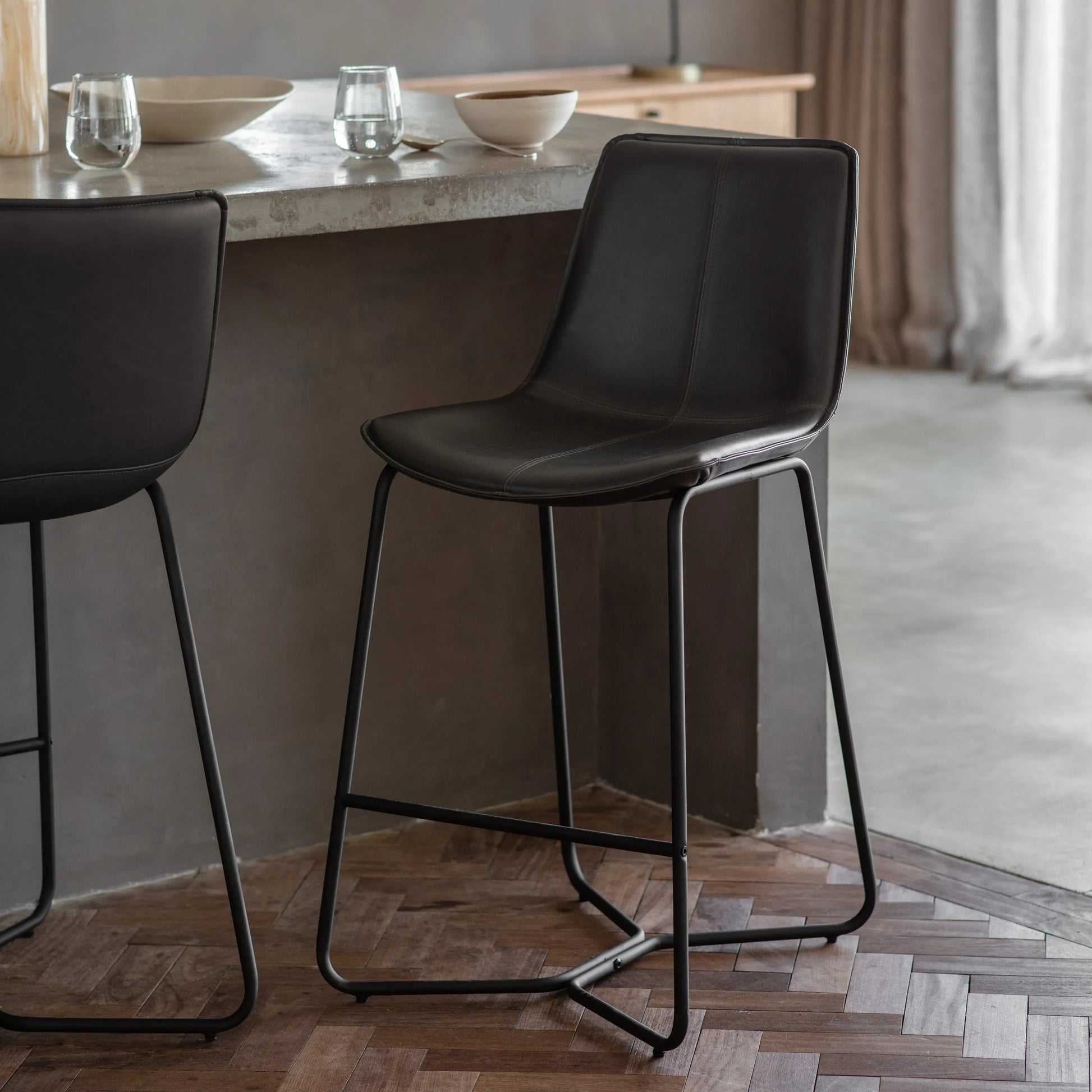 Gallery Direct Pair of Hawking Bar Chairs in Charcoal