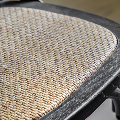 Gallery Direct Cafe Pair of Stools in Black Rattan