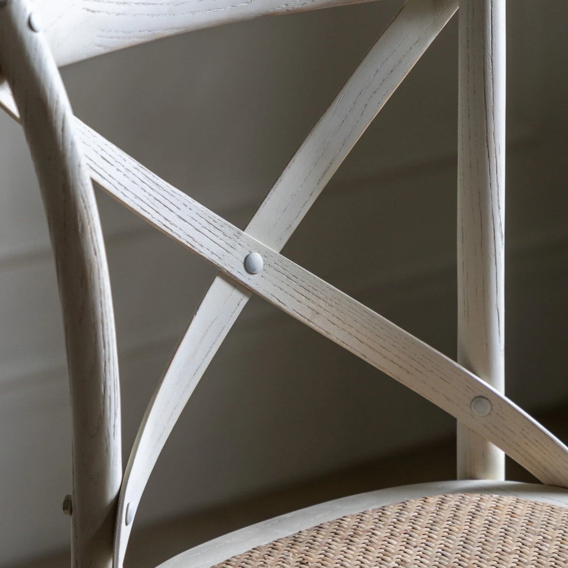 Gallery Direct Cafe Pair of Stools in White Rattan
