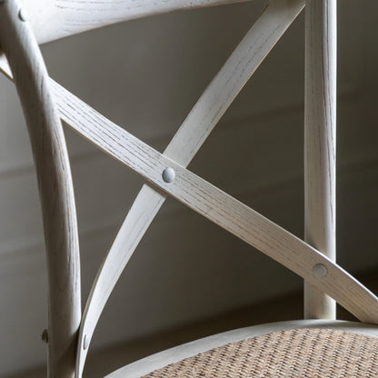 Gallery Direct Cafe Pair of Stools in White Rattan