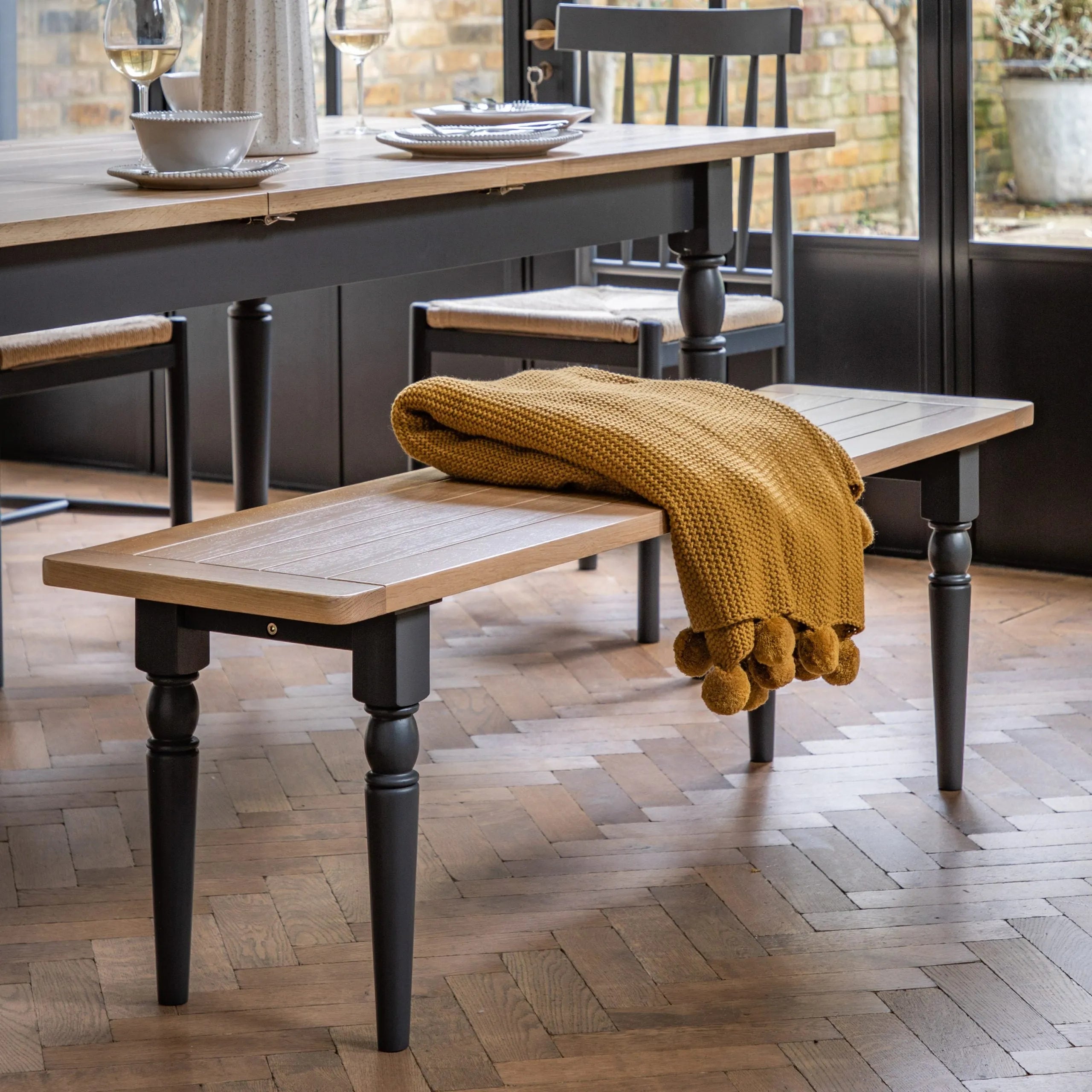 Gallery Direct Eton Dining Bench in Meteor