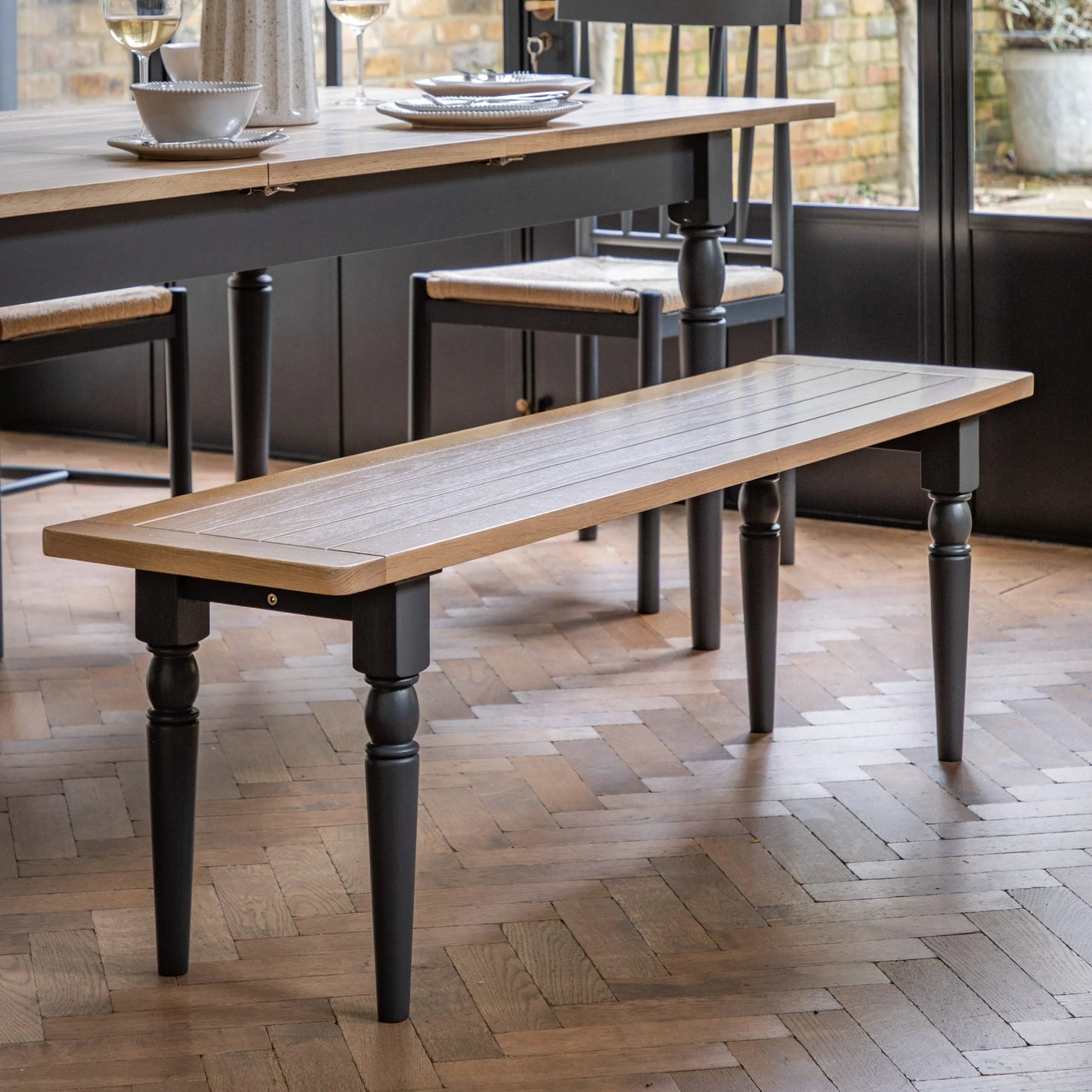 Gallery Direct Eton Dining Bench in Meteor
