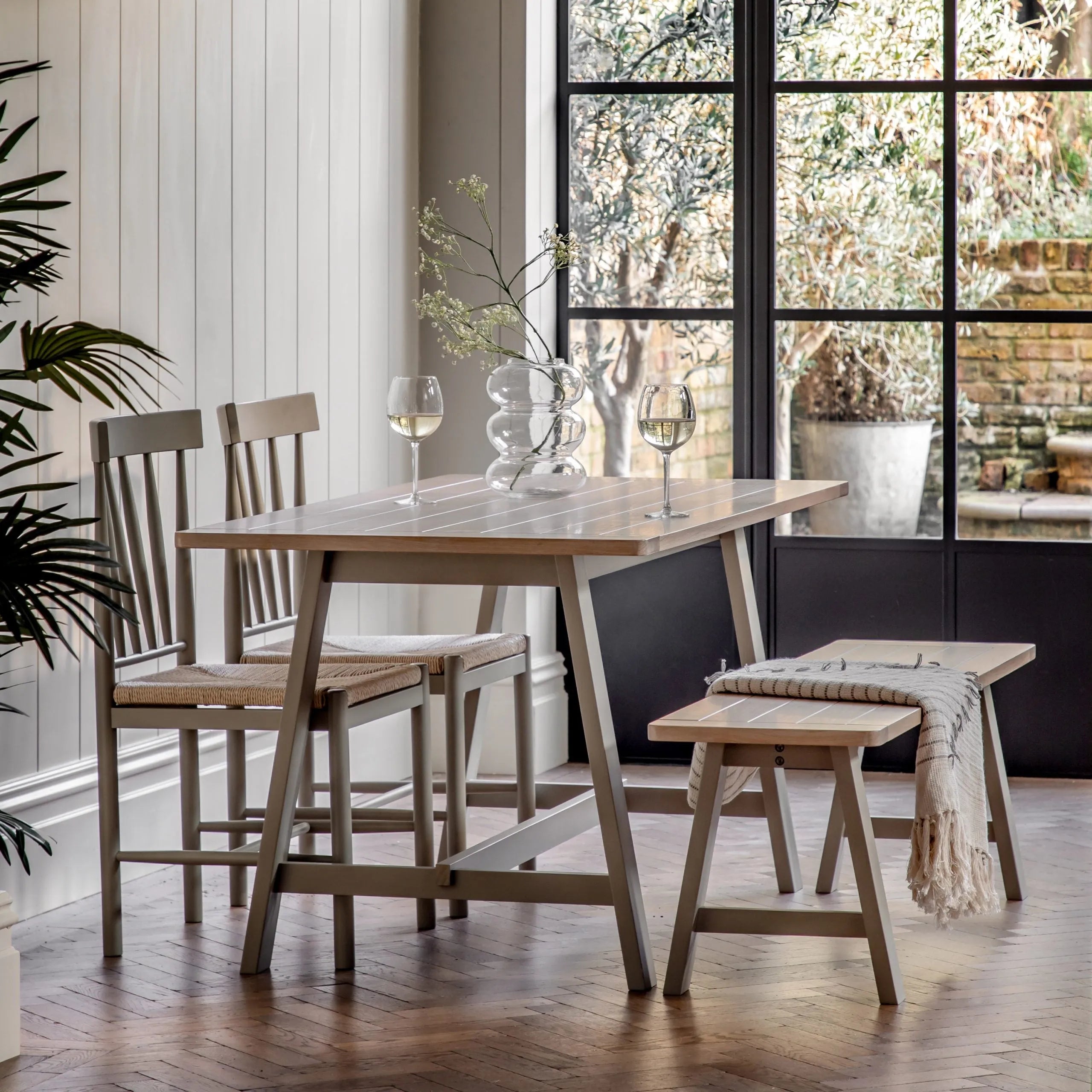 Gallery Direct Eton Trestle Table in Prairie